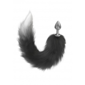 Серебристая анальная пробка с черным хвостом Galaxy - Lola Games - купить с доставкой в Черкесске