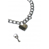 Серебристый ошейник Embrace с ключиком - Lola Games - купить с доставкой в Черкесске