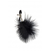 Зажимы на соски с черным пухом Euphoric - Lola Games - купить с доставкой в Черкесске