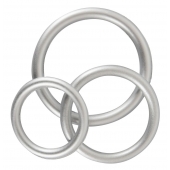 Набор из 3 эрекционных колец под металл Metallic Silicone Cock Ring Set - Orion - в Черкесске купить с доставкой