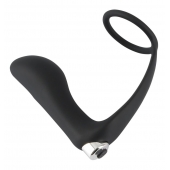 Черное эрекционное кольцо с анальной вибропробкой Vibrating Ring   Plug - Orion - в Черкесске купить с доставкой