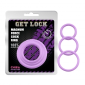 Набор из 3 сиреневых эрекционных колец Magnum Force Cock Ring - Chisa - в Черкесске купить с доставкой