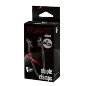 Черные зажимы на соски на цепочке BLAZE DELUXE NIPPLE CLAMPS - Dream Toys - купить с доставкой в Черкесске