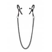 Черные зажимы на соски на цепочке BLAZE DELUXE NIPPLE CLAMPS - Dream Toys - купить с доставкой в Черкесске