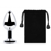 Серебристая анальная пробка с прозрачным стразом - 7,2 см. - Anal Jewelry Plug - купить с доставкой в Черкесске