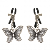 Зажимы на соски с бабочками Butterfly Nipple Clamps - Pipedream - купить с доставкой в Черкесске