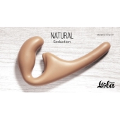 Бежевый безремневой страпон Seduction - 20,5 см. - Lola Games - купить с доставкой в Черкесске