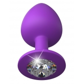 Фиолетовая анальная пробка со стразом Her Little Gem Large Plug - 9,5 см. - Pipedream - купить с доставкой в Черкесске