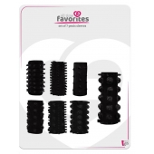 Набор из 7 черных насадок PENIS SLEEVES SET - Dream Toys - в Черкесске купить с доставкой
