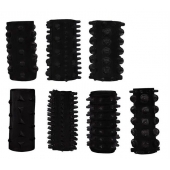 Набор из 7 черных насадок PENIS SLEEVES SET - Dream Toys - в Черкесске купить с доставкой