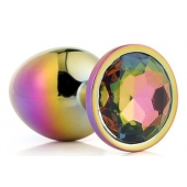 Голографическая анальная втулка с радужным кристаллом - 7,1 см. - Dream Toys - купить с доставкой в Черкесске