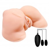 Телесная вибровагина Julie с 2 рабочими отверстиями - Baile - в Черкесске купить с доставкой