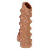 Телесная насадка с бугорками и открытой головкой Nude Sleeve M - 12 см. - KOKOS - в Черкесске купить с доставкой