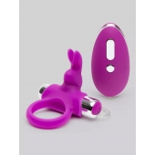 Лиловое виброкольцо с пультом ДУ Remote Control Cock Ring - Happy Rabbit - в Черкесске купить с доставкой