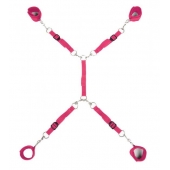 Ярко-розовый набор фиксаций на кровати Classic Bed Spreader - Lux Fetish - купить с доставкой в Черкесске