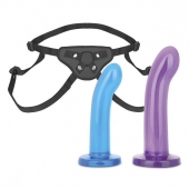 Страпон унисекс Beginners Strap-On с 2 насадками - 15 и 13 см. - Lux Fetish - купить с доставкой в Черкесске