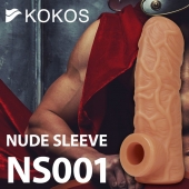 Телесная открытая насадка-реалистик с подхватом мошонки Nude Sleeve S - 10 см. - KOKOS - в Черкесске купить с доставкой