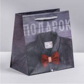 Ламинированный квадратный пакет «Мужской стиль» - 14 х 14 х 9 см. - Сима-Ленд - купить с доставкой в Черкесске