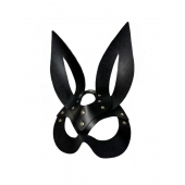 Черная кожаная маска зайки Miss Bunny - БДСМ Арсенал - купить с доставкой в Черкесске