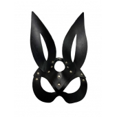 Черная кожаная маска зайки Miss Bunny - БДСМ Арсенал - купить с доставкой в Черкесске