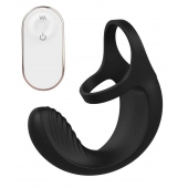 Черный анальный стимулятор с эрекционными кольцами Remote Couple Teaser - Dream Toys - в Черкесске купить с доставкой