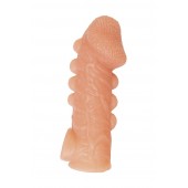 Телесная закрытая насадка с шишечками Cock Sleeve Size S - 13,8 см. - KOKOS - в Черкесске купить с доставкой