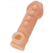 Телесная закрытая насадка с шишечками Cock Sleeve Size L - 17,6 см. - KOKOS - в Черкесске купить с доставкой