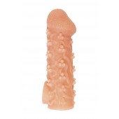 Телесная закрытая насадка с пучками шишечек Cock Sleeve Size S - 13,8 см. - KOKOS - в Черкесске купить с доставкой