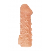 Телесная закрытая насадка с пучками шишечек Cock Sleeve Size M - 15,6 см. - KOKOS - в Черкесске купить с доставкой