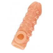 Телесная закрытая насадка с пучками шишечек Cock Sleeve Size M - 15,6 см. - KOKOS - в Черкесске купить с доставкой