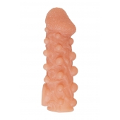 Телесная закрытая насадка с шариками Cock Sleeve Size S - 13,8 см. - KOKOS - в Черкесске купить с доставкой