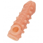 Телесная закрытая насадка с шариками Cock Sleeve Size S - 13,8 см. - KOKOS - в Черкесске купить с доставкой