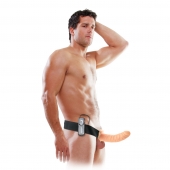 Телесный полый страпон с вибрацией 8  Vibrating Hollow Strap-On - 20,5 см. - Pipedream - купить с доставкой в Черкесске