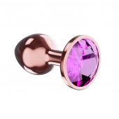 Пробка цвета розового золота с лиловым кристаллом Diamond Quartz Shine L - 8,3 см. - Lola Games - купить с доставкой в Черкесске