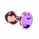 Пробка цвета розового золота с фиолетовым кристаллом Diamond Amethyst Shine L - 8,3 см. - Lola Games - купить с доставкой в Черкесске