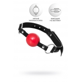 Красный кляп-шар на черных ремешках Anonymo - ToyFa - купить с доставкой в Черкесске