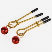 Золотистые зажимы с колокольчиками Gold - Sitabella - купить с доставкой в Черкесске