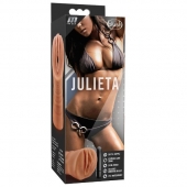 Мастурбатор-вагина цвета карамели Julieta с вибрацией - Blush Novelties - в Черкесске купить с доставкой