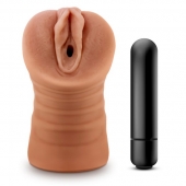 Мастурбатор-вагина цвета карамели Julieta с вибрацией - Blush Novelties - в Черкесске купить с доставкой