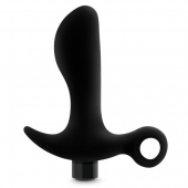 Черный анальный вибратор Silicone Vibrating Prostate Massager 01 - 10,8 см. - Blush Novelties - в Черкесске купить с доставкой