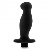 Черный анальный вибромассажёр Silicone Vibrating Prostate Massager 02 - 10,8 см. - Blush Novelties - в Черкесске купить с доставкой