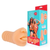 Телесный мастурбатор-ротик с высунутым язычком - Bior toys - в Черкесске купить с доставкой