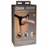 Страпон с телесной насадкой на присоске Beginner s Silicone Body Dock Kit - 14 см. - Pipedream - купить с доставкой в Черкесске
