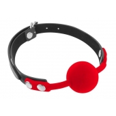 Красный кляп-шарик на черных ремешках - Fetish Tentation - купить с доставкой в Черкесске