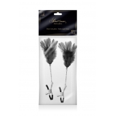 Зажимы для сосков с черными перьями Sweet Caress Feather Nipple Clumps - Sweet Caress - купить с доставкой в Черкесске