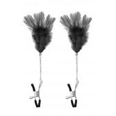Зажимы для сосков с черными перьями Sweet Caress Feather Nipple Clumps - Sweet Caress - купить с доставкой в Черкесске