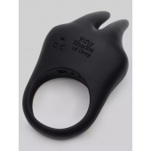 Черное эрекционное виброкольцо Sensation Rechargeable Vibrating Rabbit Love Ring - Fifty Shades of Grey - в Черкесске купить с доставкой