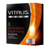 Презервативы VITALIS PREMIUM stimulation   warming с согревающим эффектом - 3 шт. - Vitalis - купить с доставкой в Черкесске