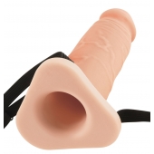 Телесный реалистичный фаллоимитатор с полостью Silicone Hollow Extension - 20 см. - Pipedream - купить с доставкой в Черкесске
