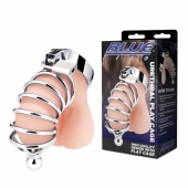 Серебристая клетка для члена Urethral Play Cage - BlueLine - купить с доставкой в Черкесске